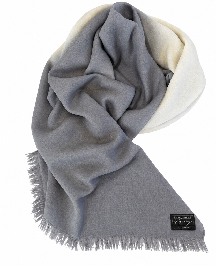 Silver, Ash & Ivory Fine-Gauge Cashmere Scarf