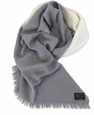 Silver, Ash & Ivory Fine-Gauge Cashmere Scarf