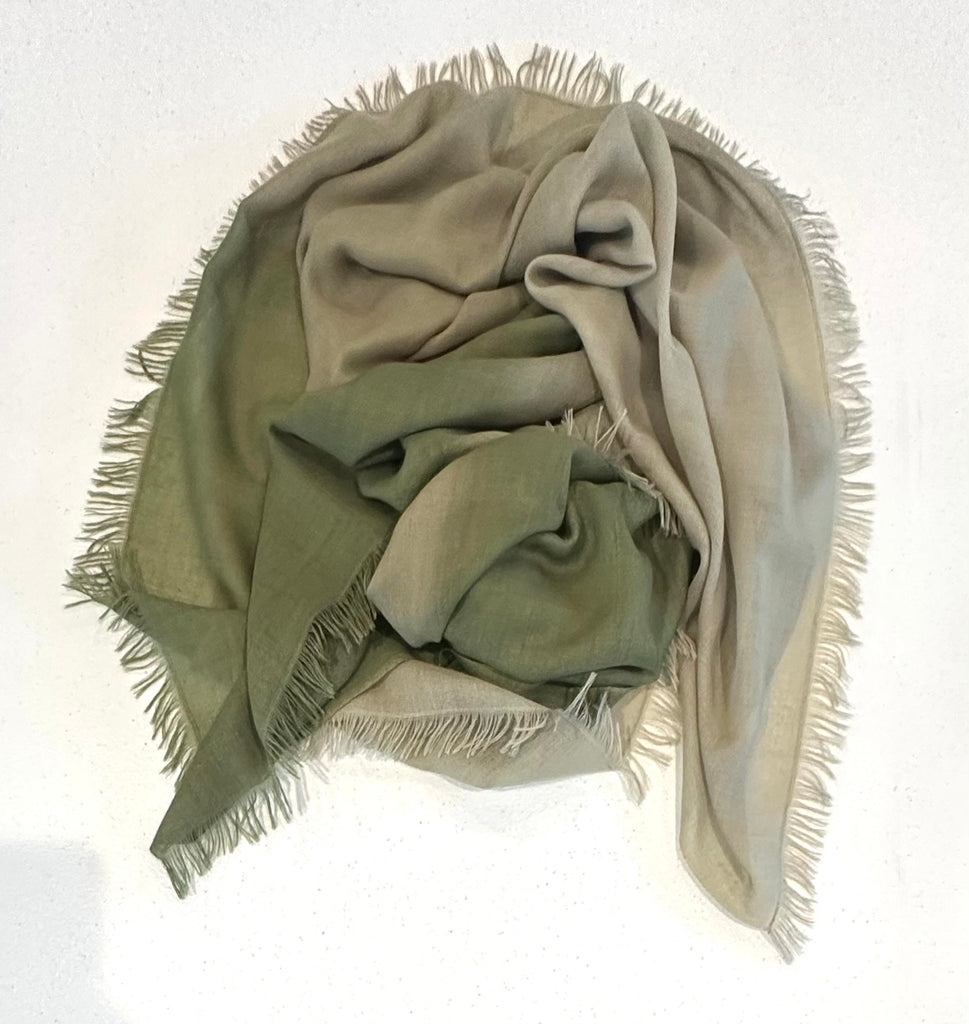 Basil, Sage & Lambsear Fine-Gauge Cashmere Wrap | 54-Inch Square