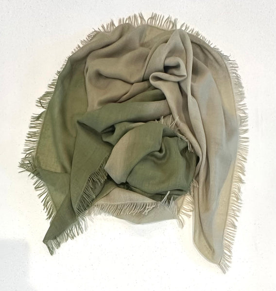 Basil, Sage & Lambsear Fine-Gauge Cashmere Wrap | 54-Inch Square