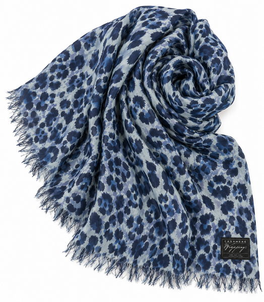 Leopard Print Fine Gauge Cashmere Wrap | 36" x 80"