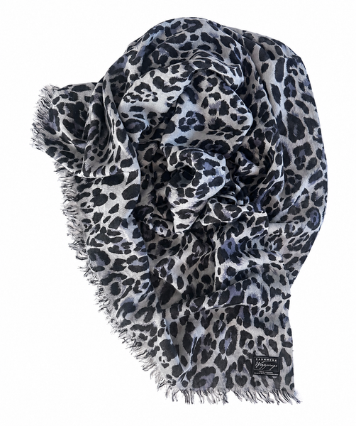 Leopard Print Fine Gauge Cashmere Wrap | 36" x 80"