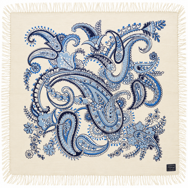 Paisley Bandana Fine-Gauge Cashmere Scarf