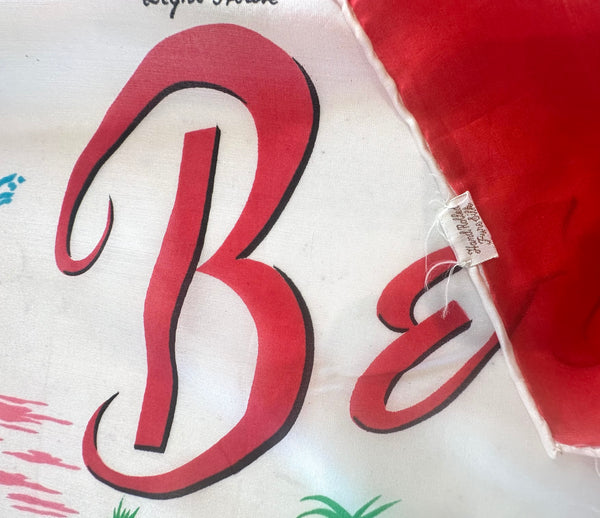 Bermuda | Vintage 1950s Silk Travel Scarf
