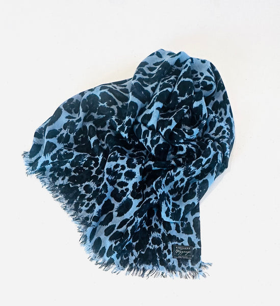 Leopard Print Fine Gauge Cashmere Wrap | 27" X 80"