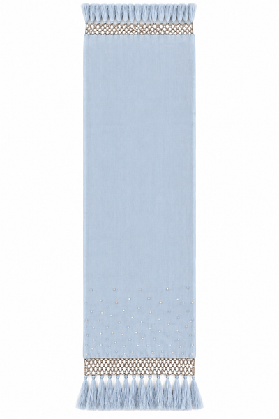 Ice Blue | Crystal & Lattice Cashmere & Silk Scarf