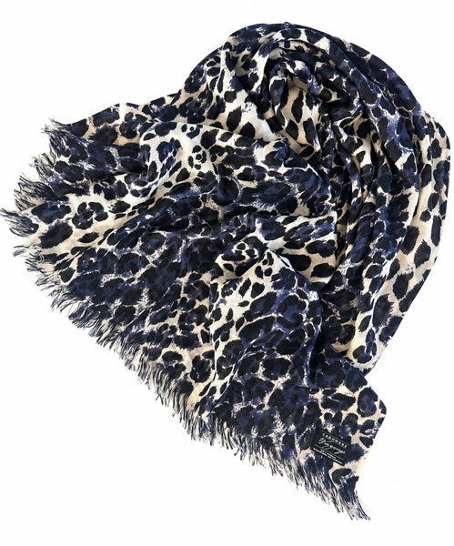 Leopard Print Fine Gauge Cashmere Wrap | 36" x 80"