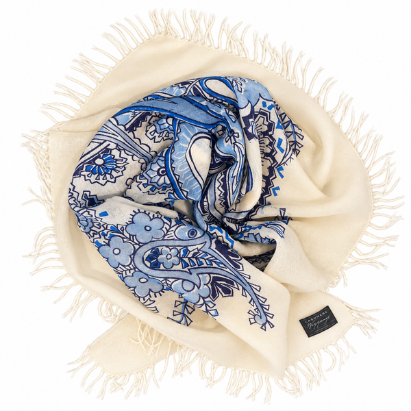 Paisley Bandana Fine-Gauge Cashmere Scarf