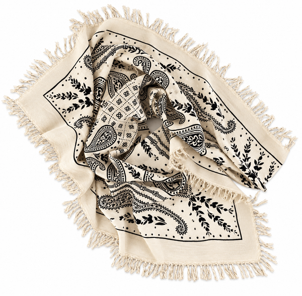 Signature Oblong Bandana Merino Wool Scarf