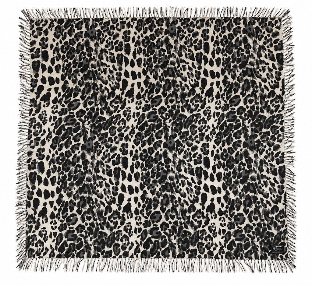 Leopard Print Fine-Gauge Cashmere Square Scarf, 36" x 36"