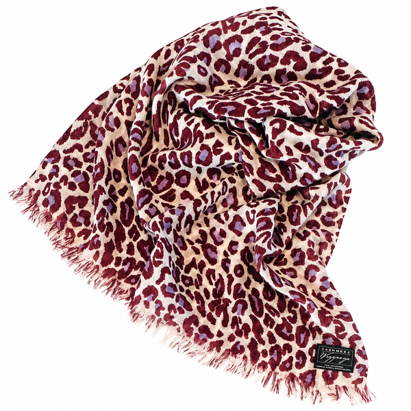 Leopard Print Fine Gauge Cashmere Wrap | 27" X 80"