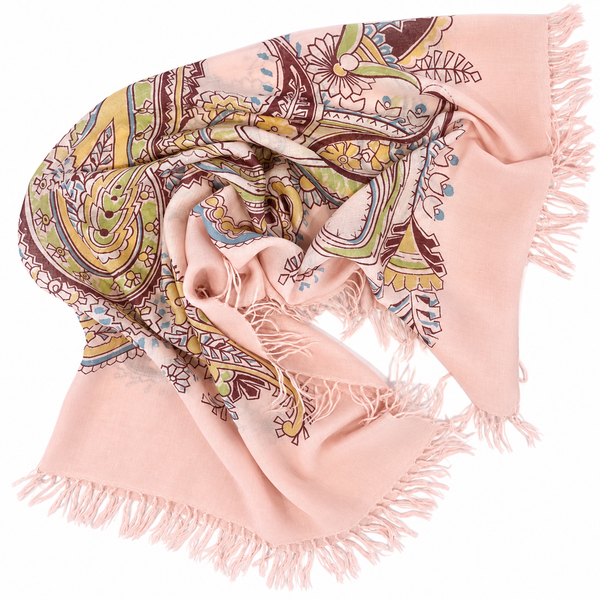 Paisley Bandana Fine-Gauge Cashmere Scarf