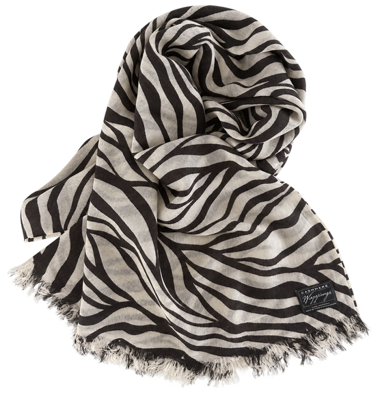 Zebra Fine Gauge Cashmere Scarf — Archive Imperfect