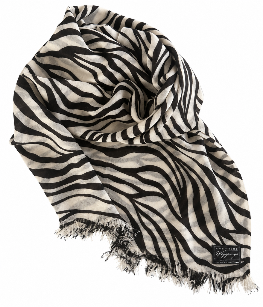 Zebra Fine Gauge Cashmere Scarf — Archive Imperfect