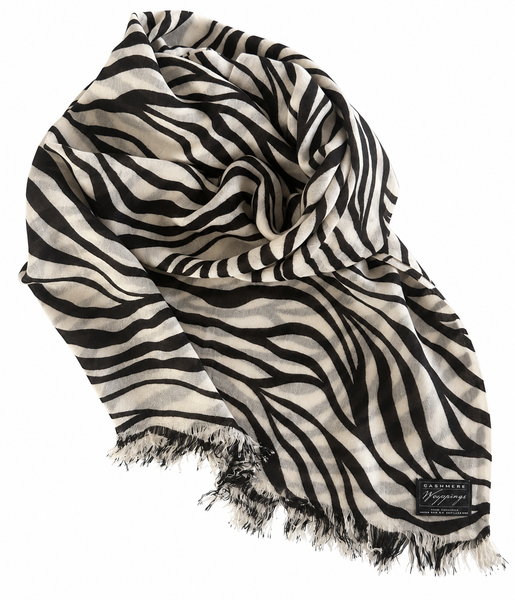 Zebra Fine Gauge Cashmere Scarf — Archive Imperfect