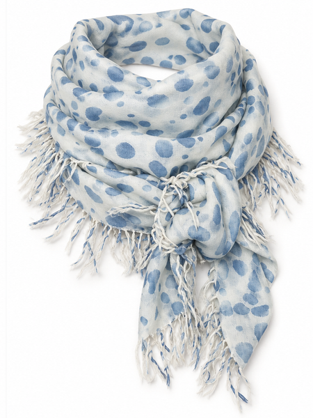 Cheetah Spots Fine Gauge Cashmere Scarf | 36" Square