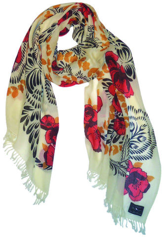 Folk Tale Floral on Fine Merino Wool