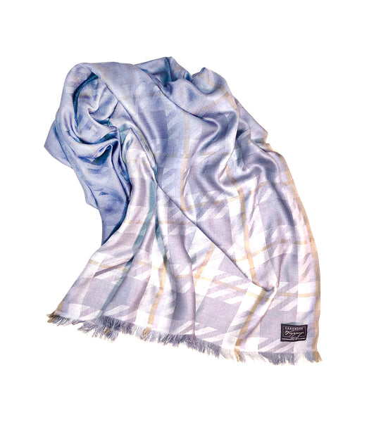 Woven Silk Plaid with Ombre Dip